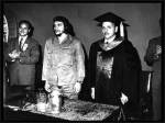El Che, cuando fue investido con el título de Doctor en Honoris Causa en Pedagogía por la UCLV